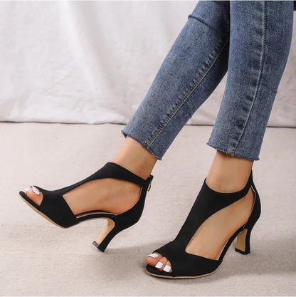 Orthopedic leather high heels